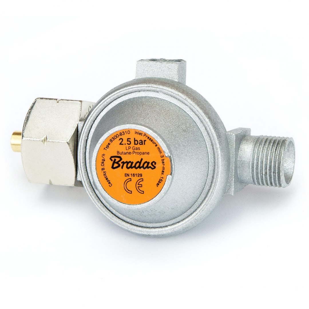 Gasdruckregler (Druckminderer) für Gasflasche, mit Schlauch