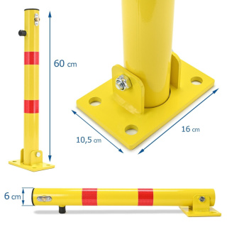 Verda Runder Parkpfosten, klappbare Parkplatzsperre Ø 60 x 600 mm, gelb SN1822