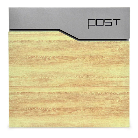 Verda Briefkasten Postkasten Zeitungsrolle Silber mit Holzoptik SN3637 Verda Briefkasten Postkasten Zeitungsrolle Silber mit Holzoptik SN3637