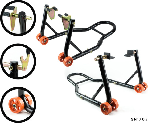 SET Motorradständer Motorrad Montageständer VORNE + HINTEN | V-Typ – Motorradheber-Set für Vorder- und Hinterrad SN1705 SET Motorradständer Motorrad Montageständer VORNE + HINTEN | V-Typ – Motorradheber-Set für Vorder- und Hinterrad SN1705