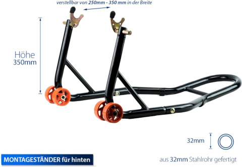 SET Motorradständer Motorrad Montageständer VORNE + HINTEN | V-Typ – Motorradheber-Set für Vorder- und Hinterrad SN1705 SET Motorradständer Motorrad Montageständer VORNE + HINTEN | V-Typ – Motorradheber-Set für Vorder- und Hinterrad SN1705
