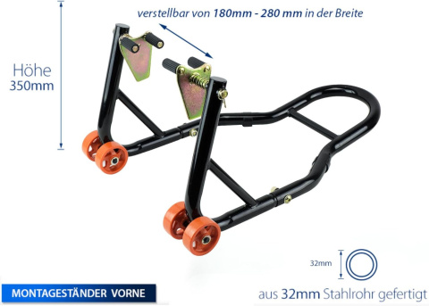 Verda Motorradständer Set VORNE + HINTEN Motorrad Montageständer | L-Form und V-Typ SN1706 Verda Motorradständer Set VORNE + HINTEN Motorrad Montageständer | L-Form und V-Typ SN1706