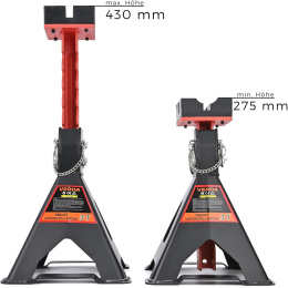 Verda 2x Unterstellböcke 3t, 275 - 430 mm mit Sicherung und Gummiauflage SN2437